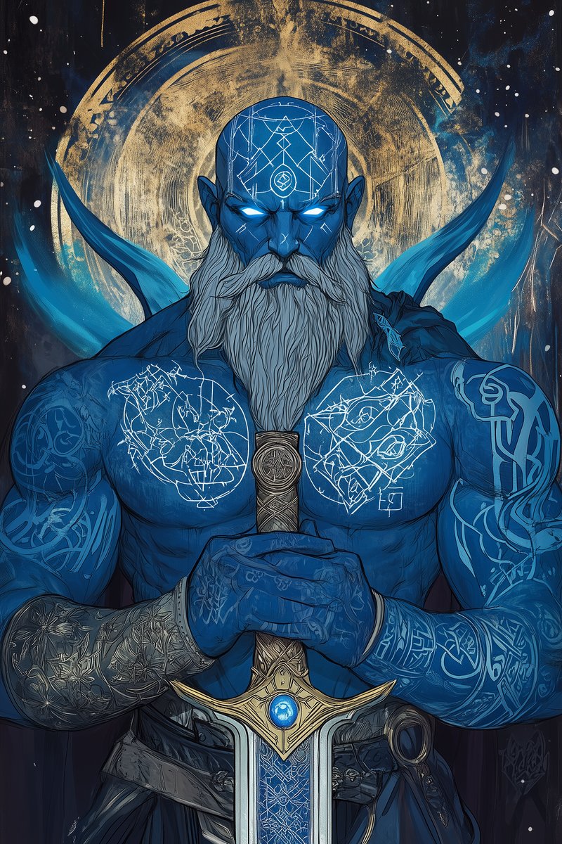 A blue-skinned Azduar dwarf
